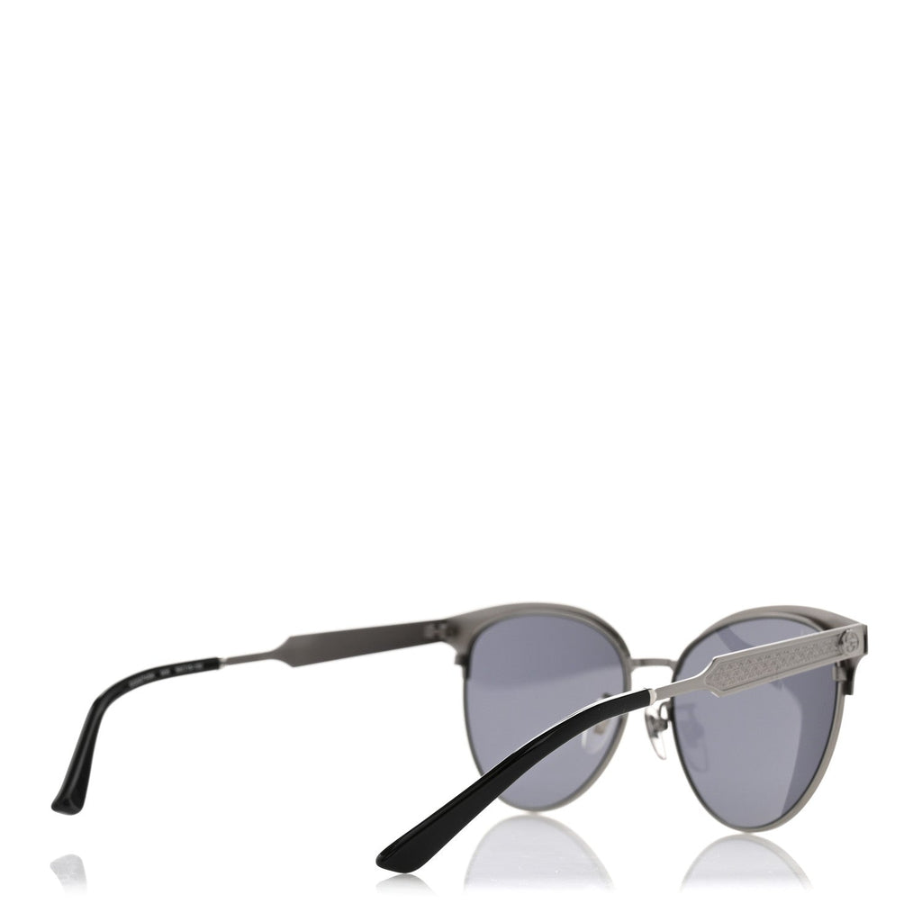 Round Metal GG0074SK Sunglasses Black Yellow