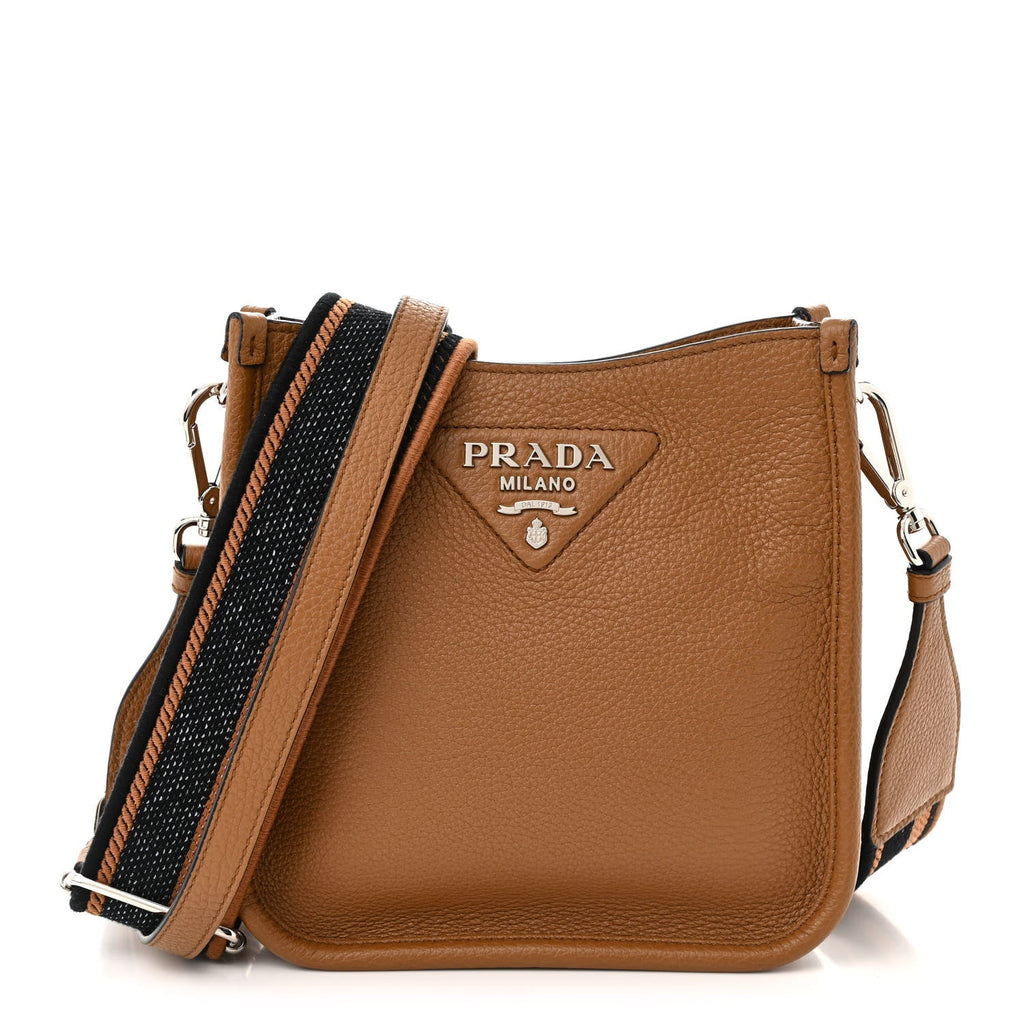 Vitello Daino Soft Mini Hobo Messenger Bag Caramel