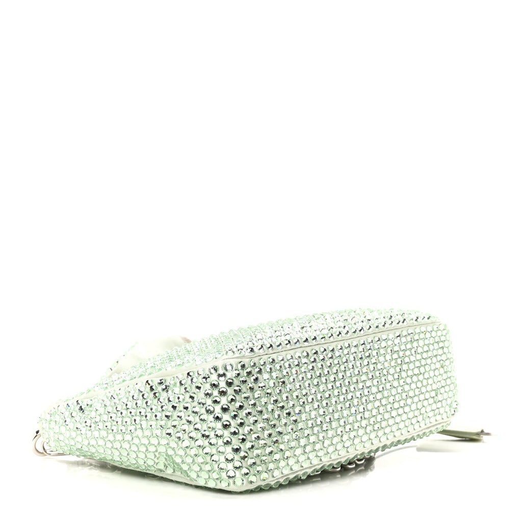 Satin Crystal Re-Edition 2005 Shoulder Bag Acqua