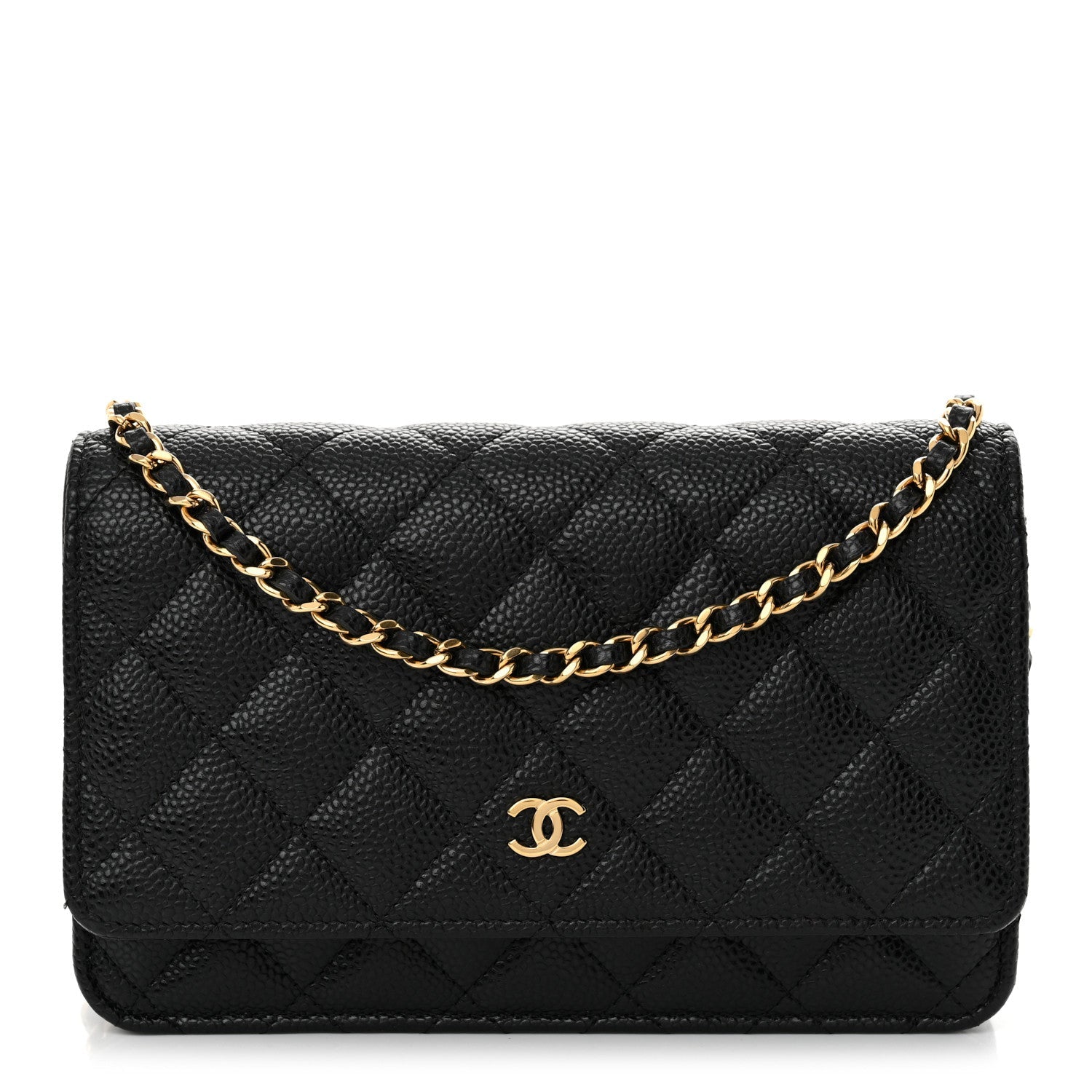 Caviar Quilted Wallet On Chain WOC Black
