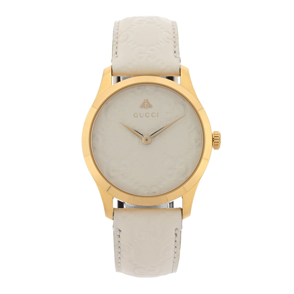 Stainless Steel Calfskin 38mm G-Timeless Quartz Watch White