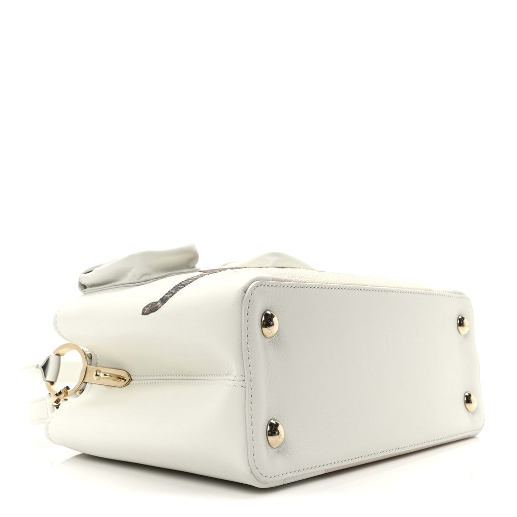 X PAOLA PIVI Taurillon Arty Capucines MM White