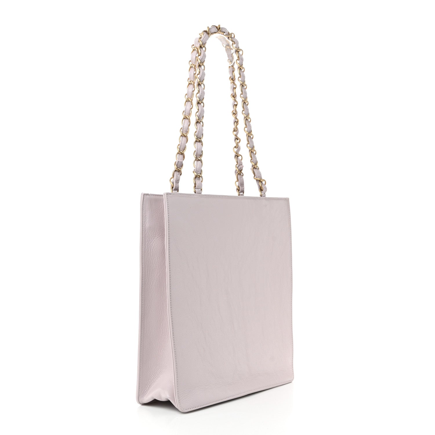 Shiny Aged Calfskin North South Shopping Bag Lilac