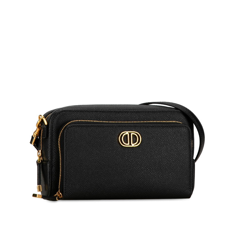 Dior Caro Double Pouch Leather 2way Shoulder Bag
