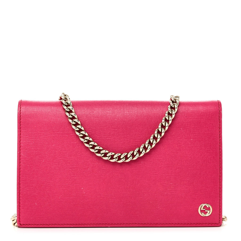 Textured Calfskin Medium Betty Chain Wallet Blossom