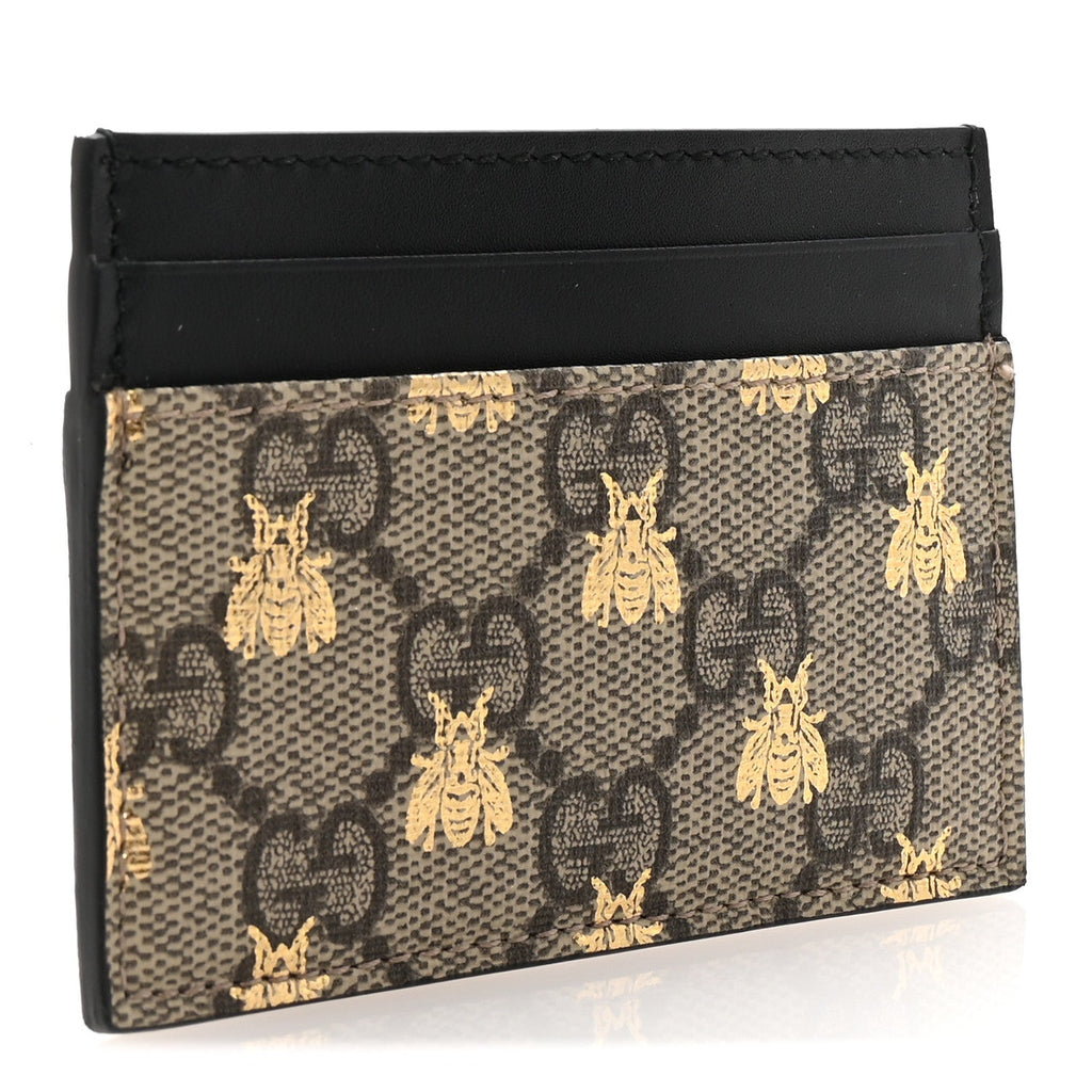 GG Supreme Monogram Bees  Holder Black
