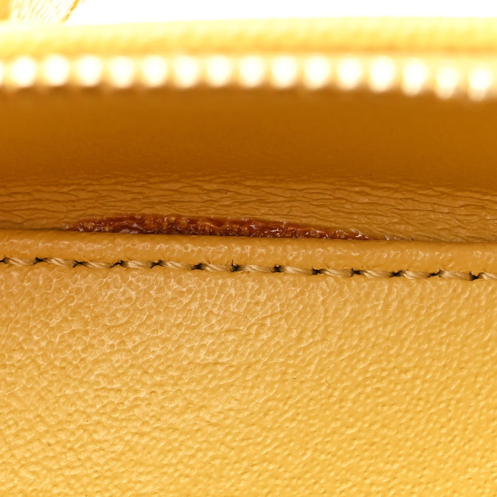 Caviar Quilted Small CC Filigree Vanity Case Yellow