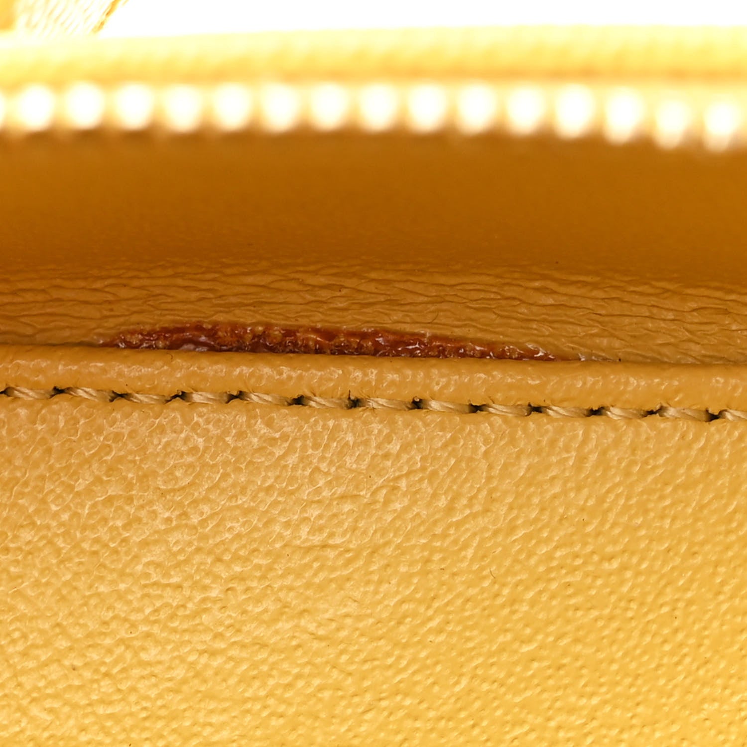 Caviar Quilted Small CC Filigree Vanity Case Yellow
