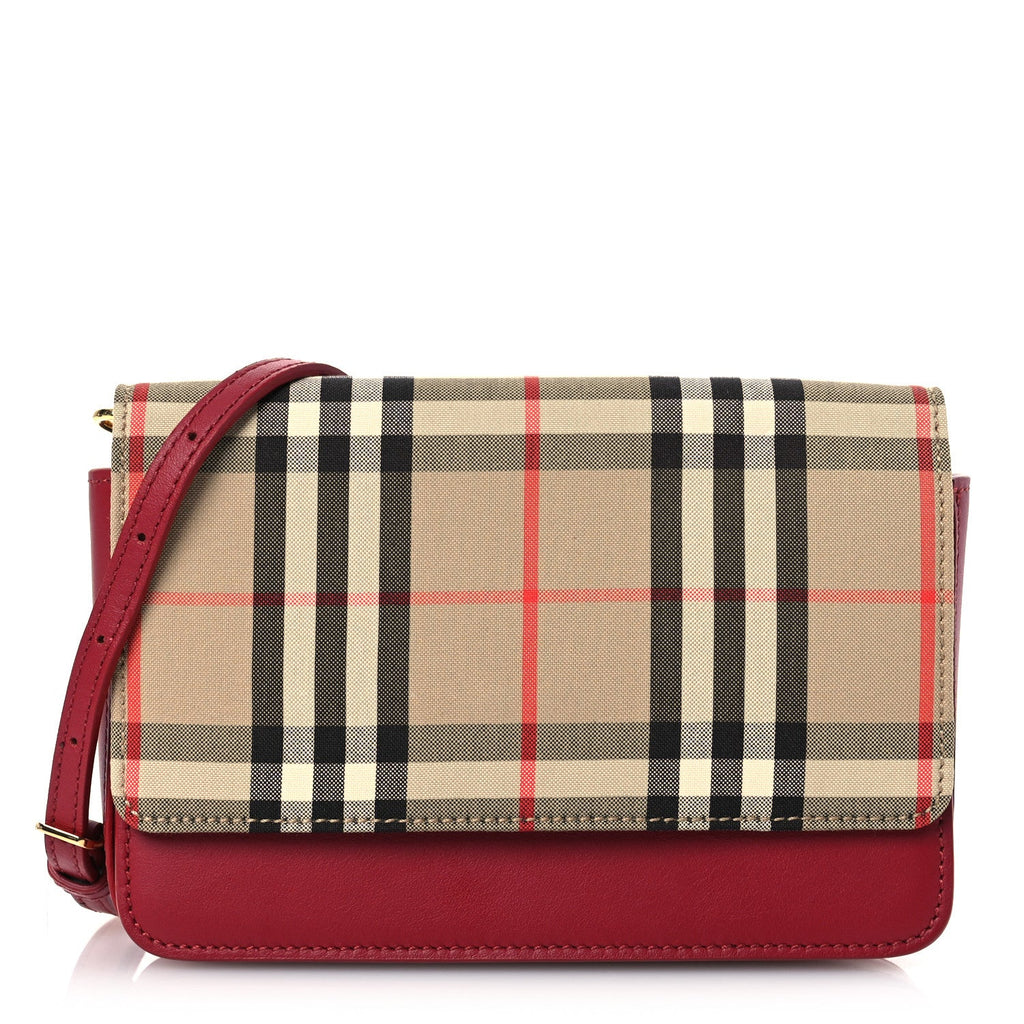 Calfskin Vintage Check Hayes Crossbody Parade Red