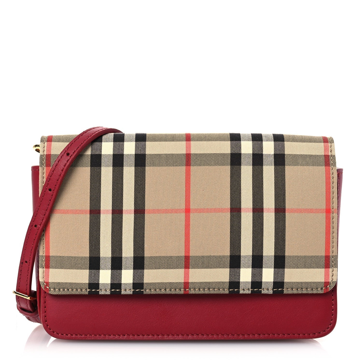 Calfskin Vintage Check Hayes Crossbody Parade Red