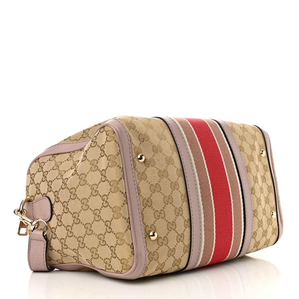 Monogram Selleria Calfskin Vintage Web Medium Boston New Sand Lilas