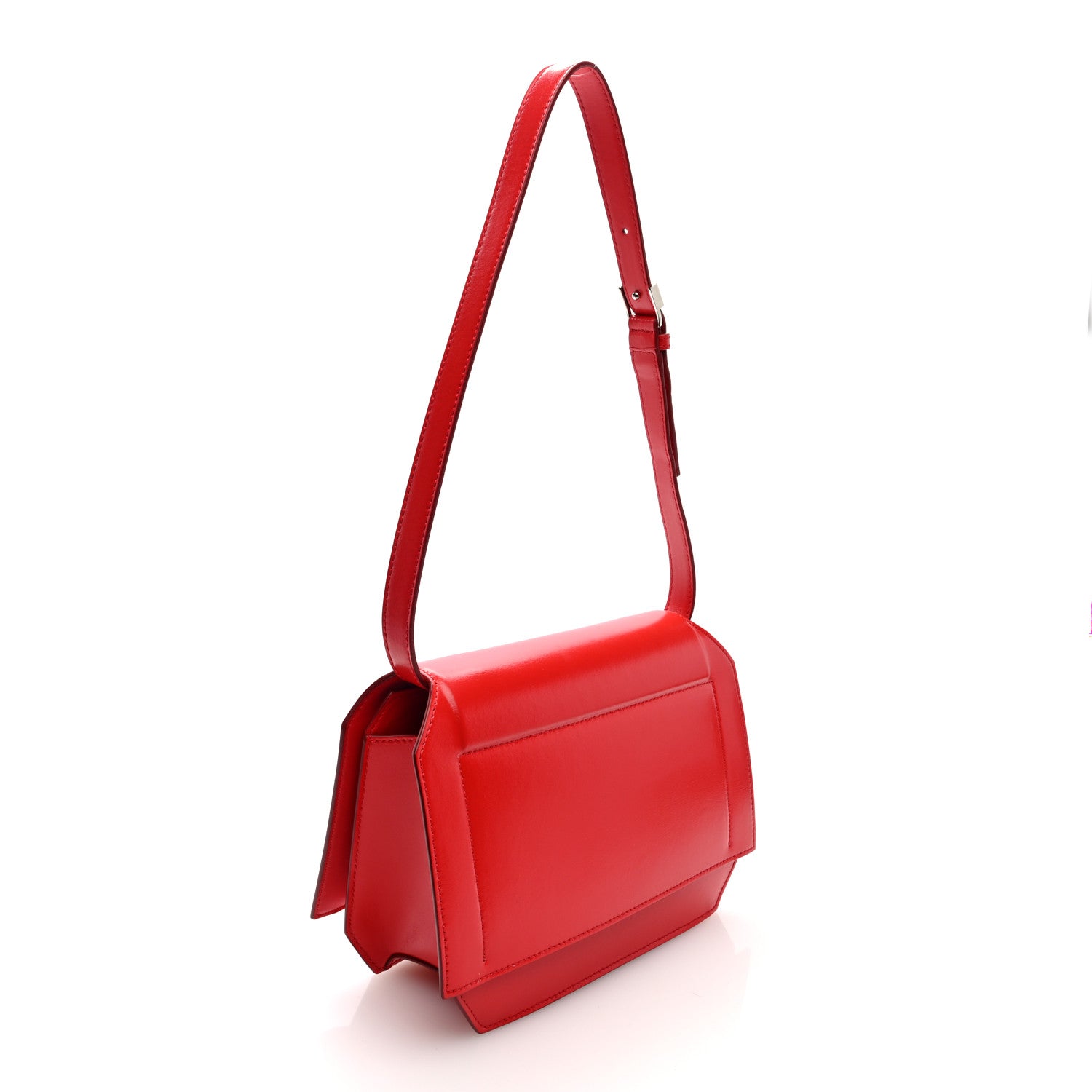 Calfskin Bow Cut Shoulder Bag Red