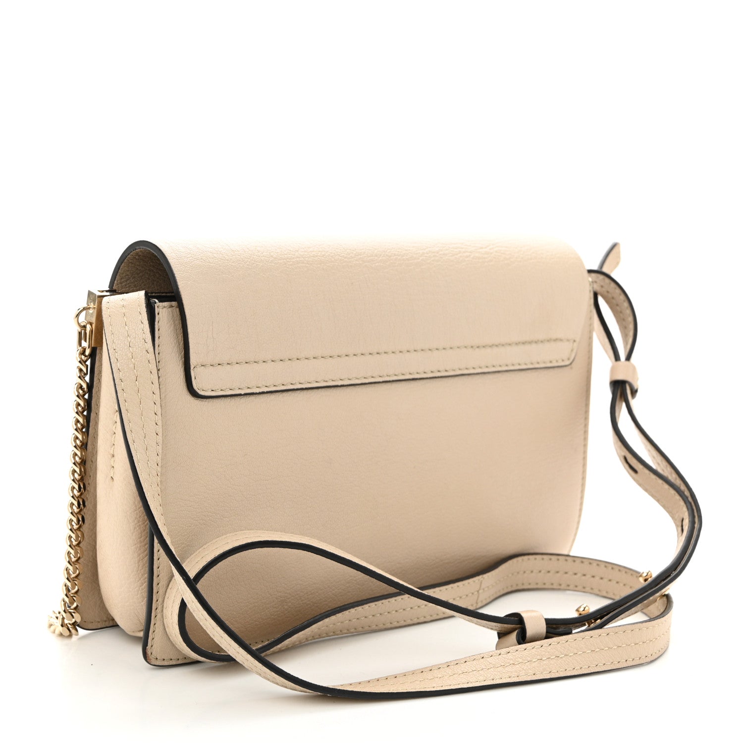 Goatskin Small Faye Shoulder Bag Abstract White