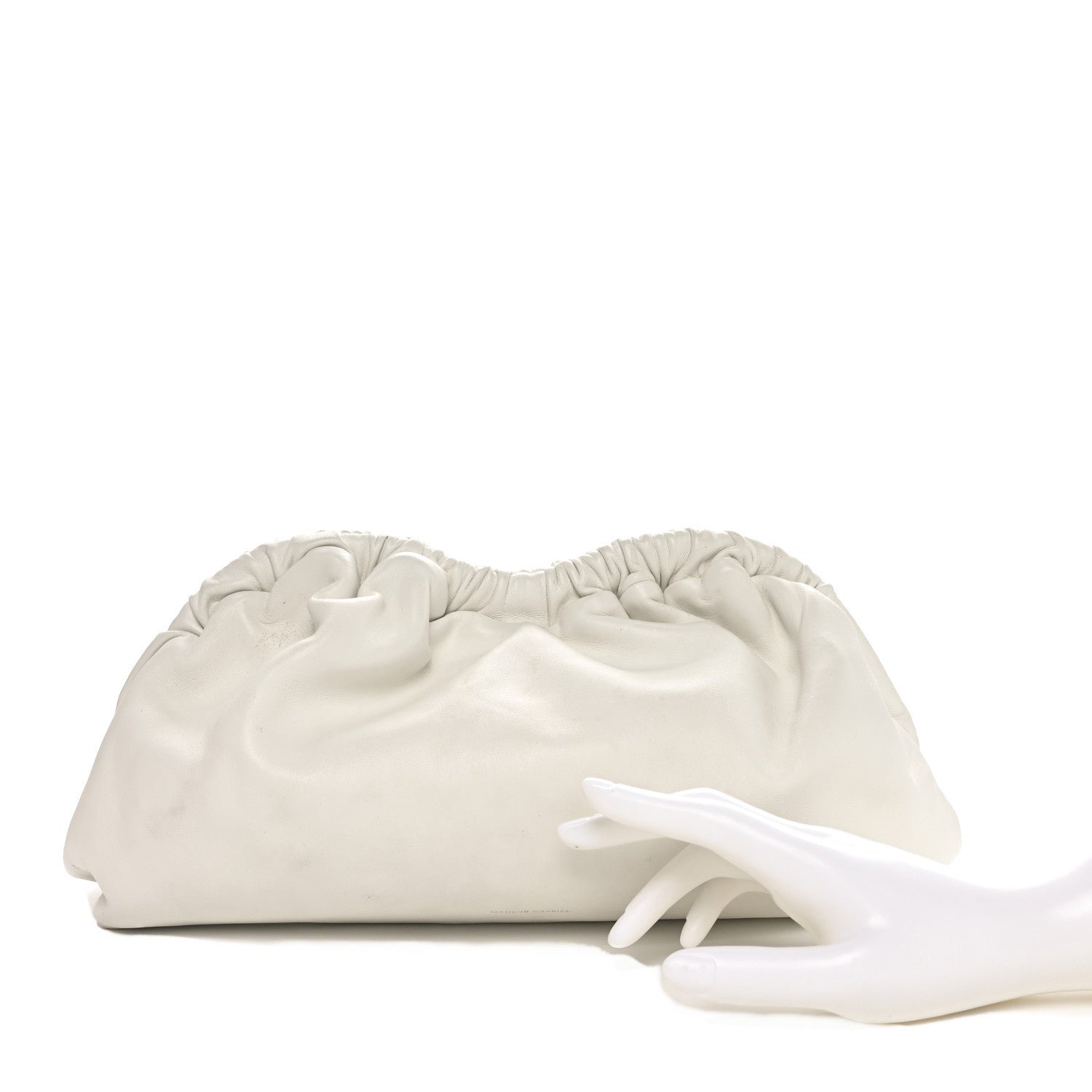 Lambskin Cloud Clutch White