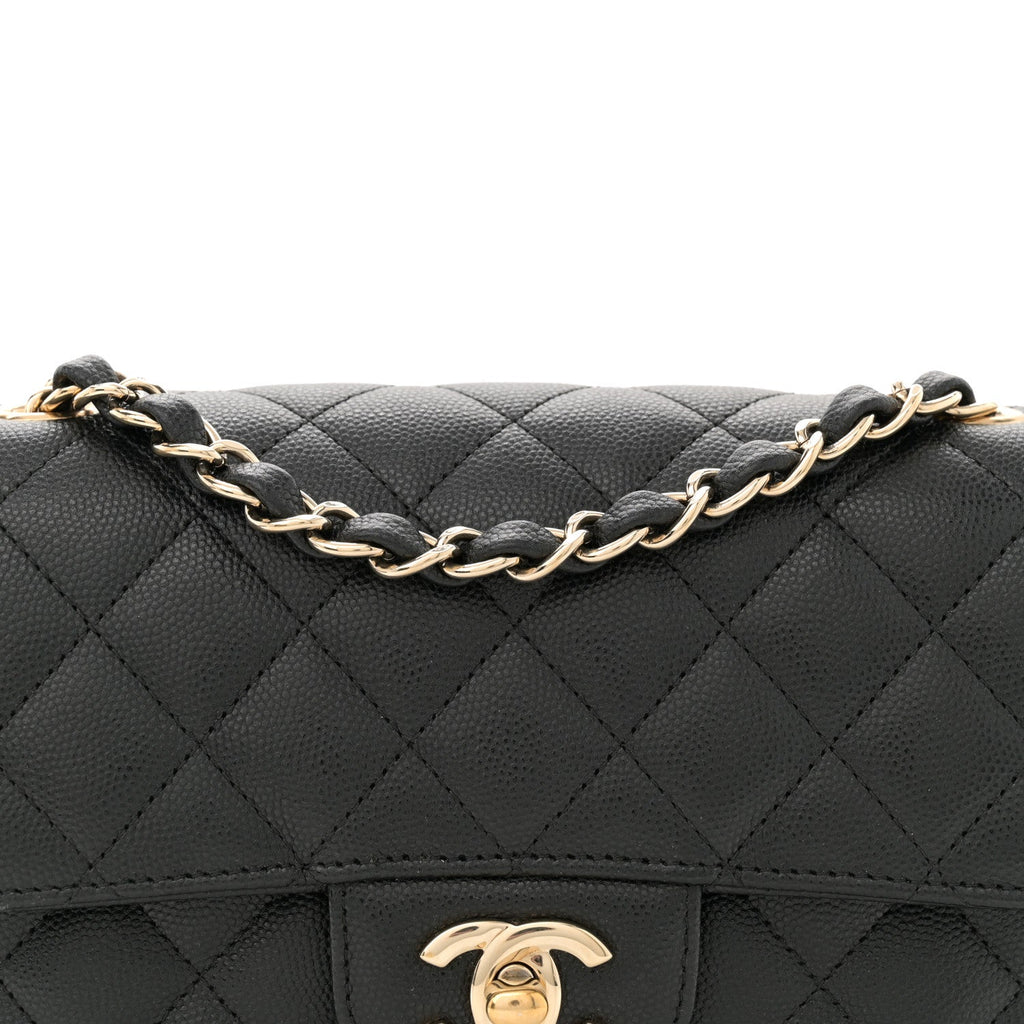 Caviar Quilted Mini Rectangular Flap Black