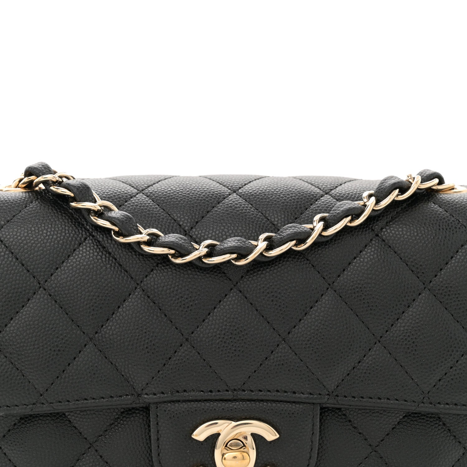Caviar Quilted Mini Rectangular Flap Black