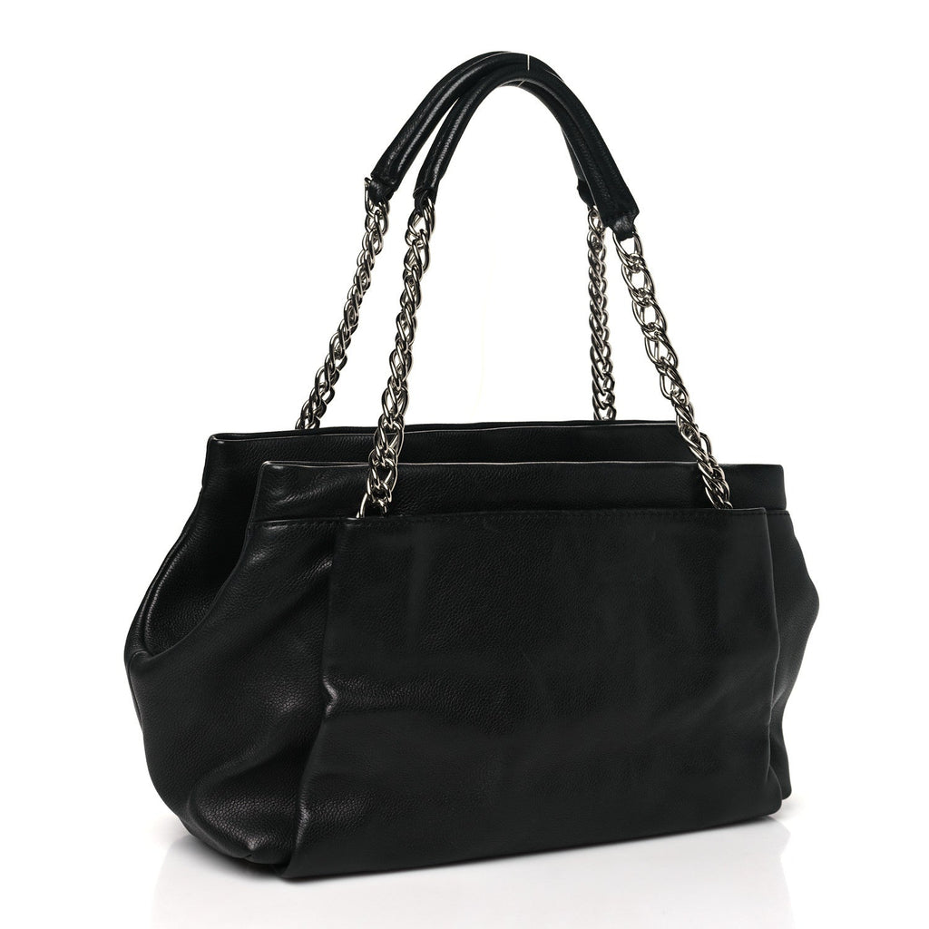 Caviar Large CC Tuck Tote Black