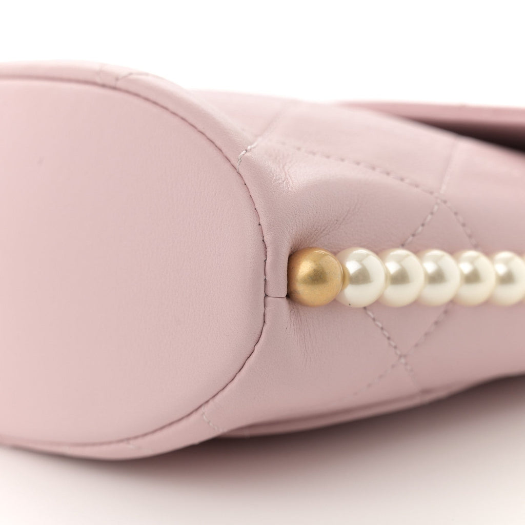 Calfskin Quilted Pearl Small About Pearls Hobo Bag Light Pink