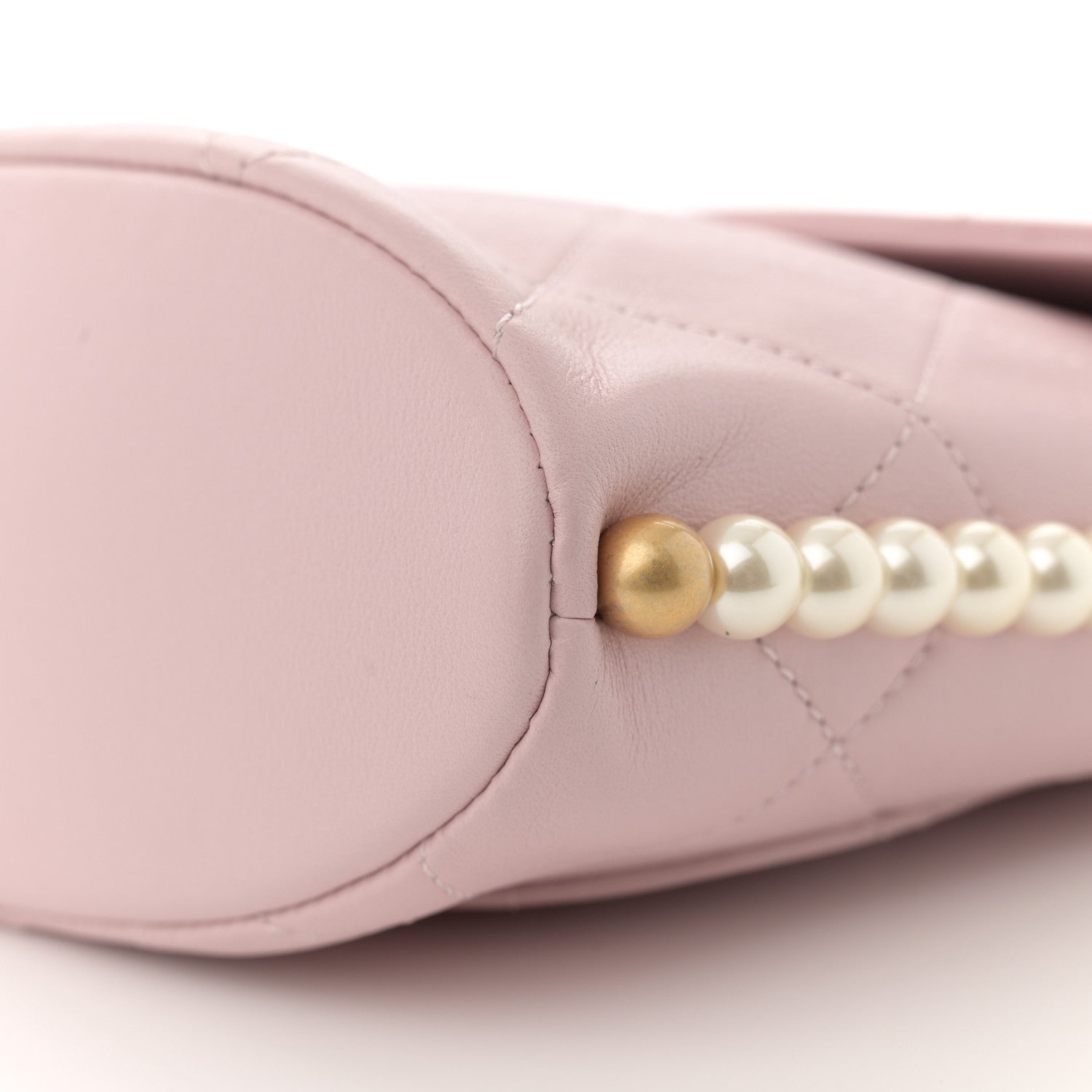 Calfskin Quilted Pearl Small About Pearls Hobo Bag Light Pink