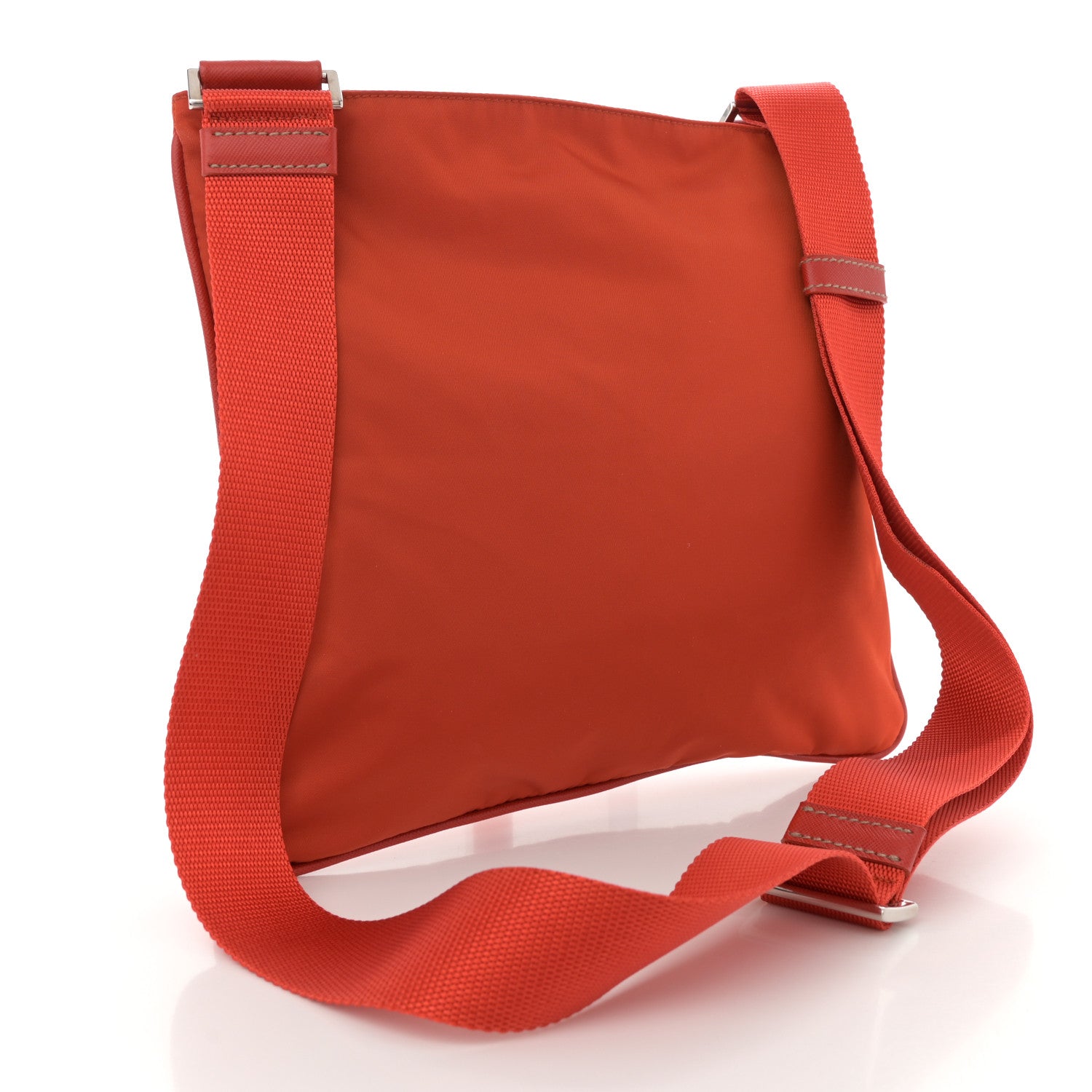 Nylon Vela Flat Messenger Bag Mandarino