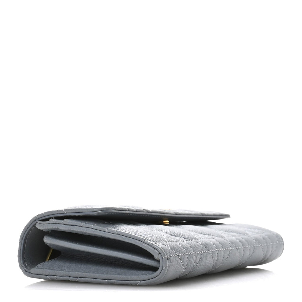 Supple Calfskin Cannage Caro Wallet Blue