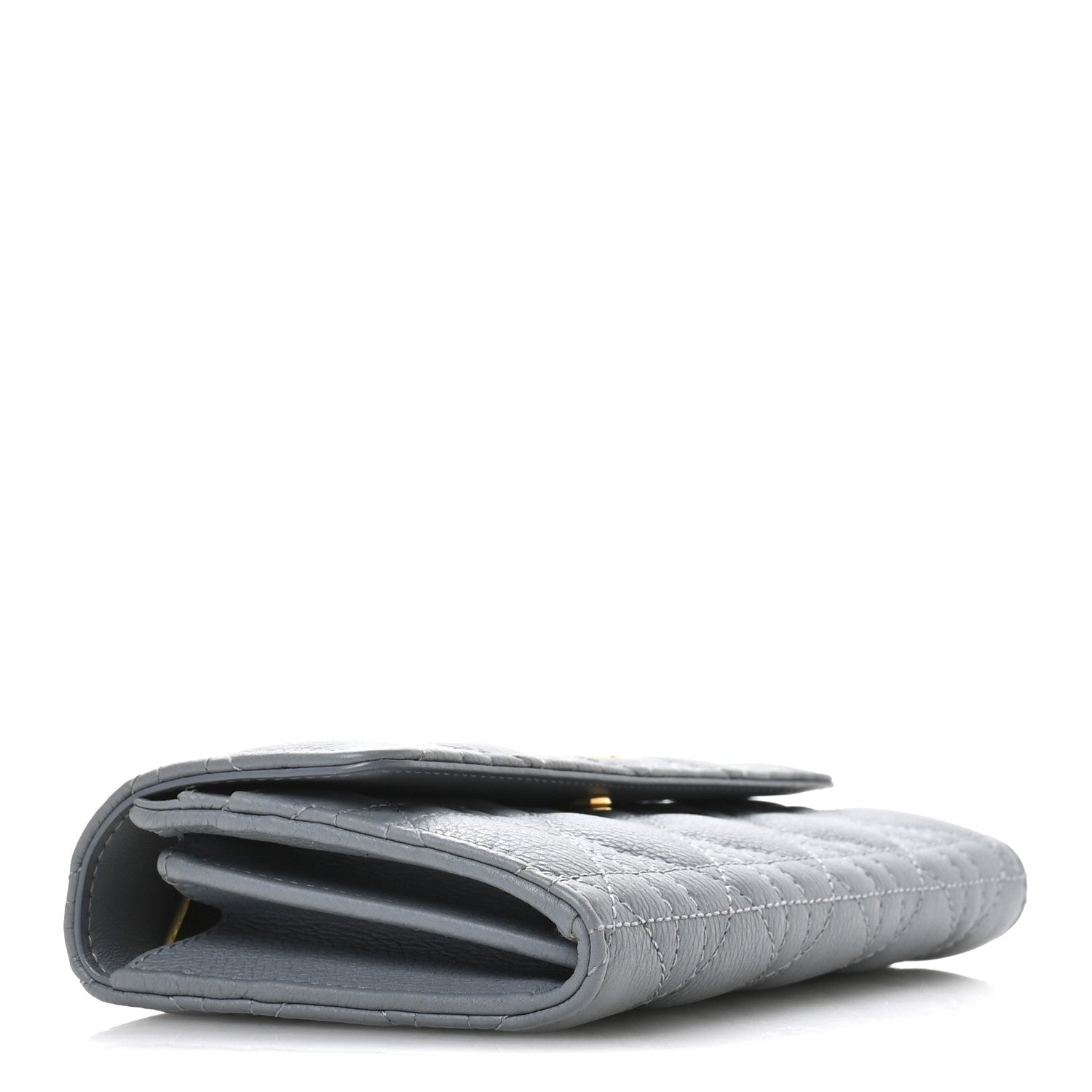 Supple Calfskin Cannage Caro Wallet Blue