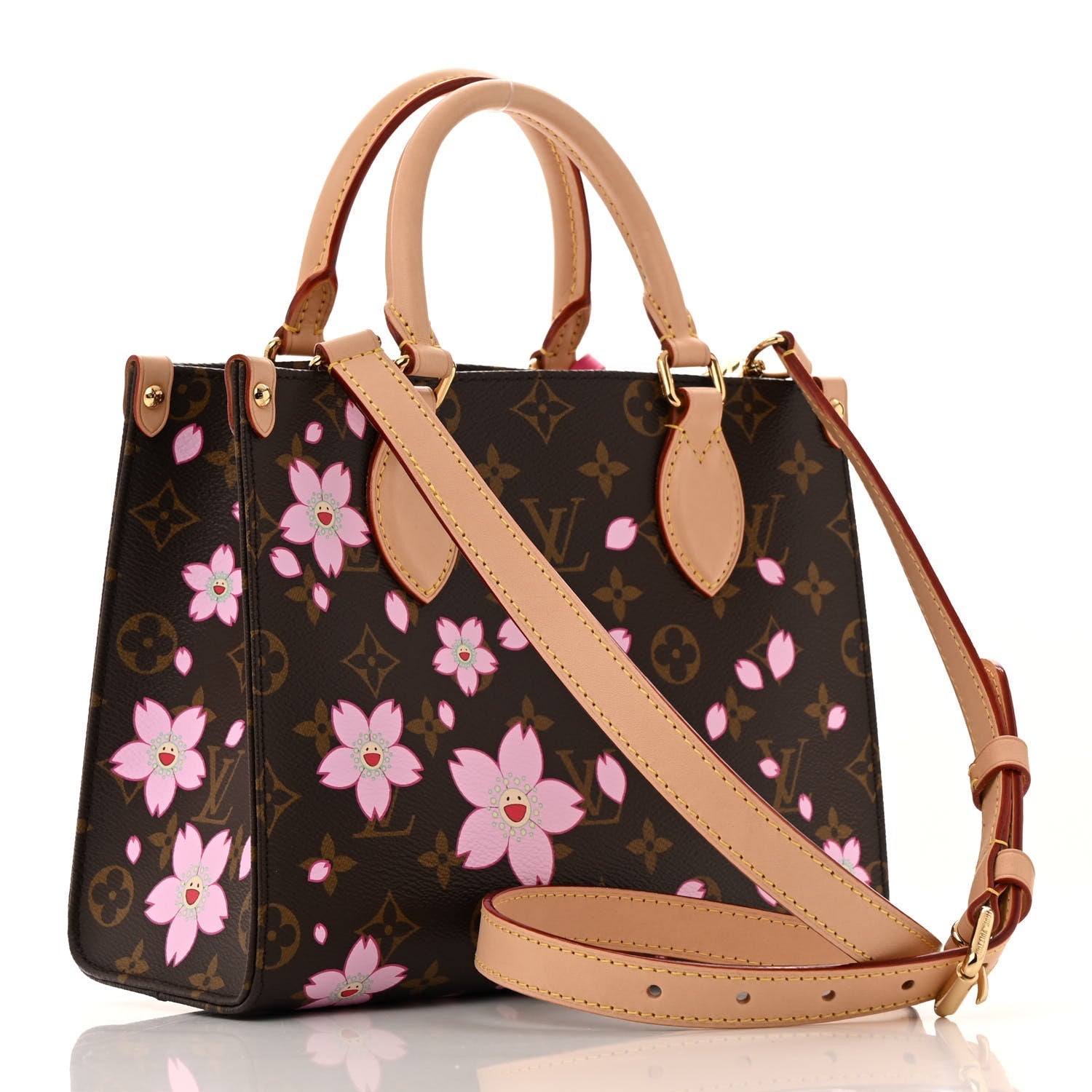 LV X TM Monogram Cherry Blossom Onthego PM Sakura Brown