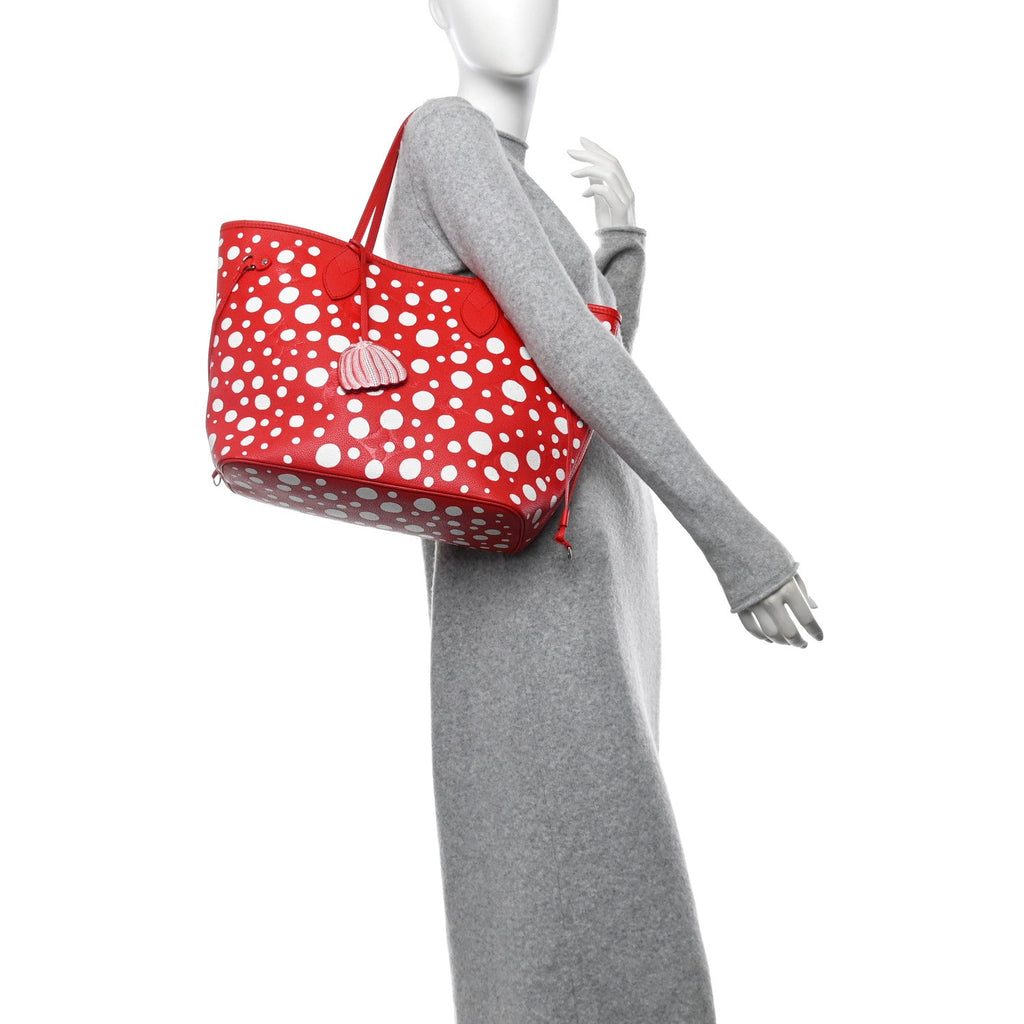 LV X YK Empreinte Infinity Dots Neverfull MM Rouge White