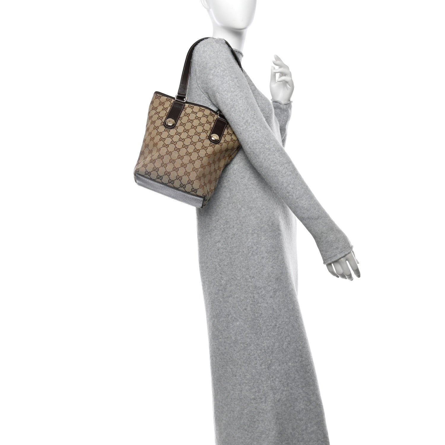 Monogram Small Charmy Tote Dark Brown