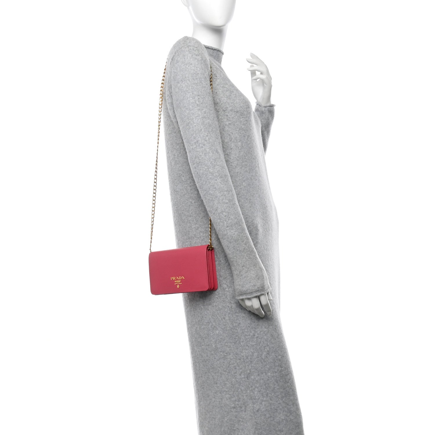 Saffiano Lux Chain Wallet Peonia