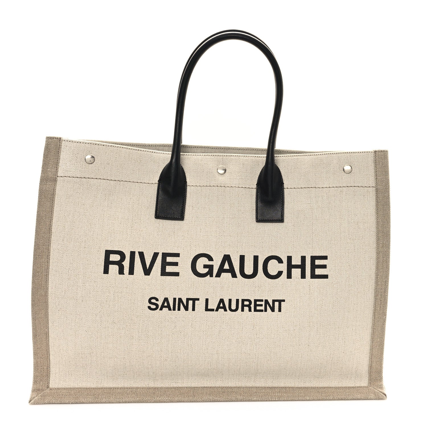 Linen Calfskin Rive Gauche Tote Greggio Natural