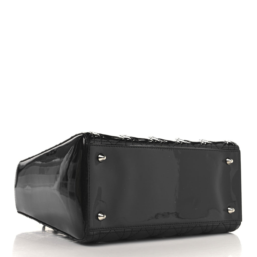 Patent Cannage Medium Lady Dior Black