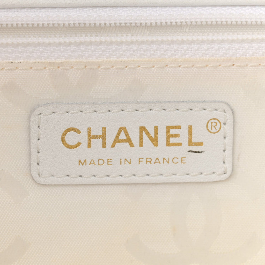 Calfskin Quilted Wild Stitch Large Flap White