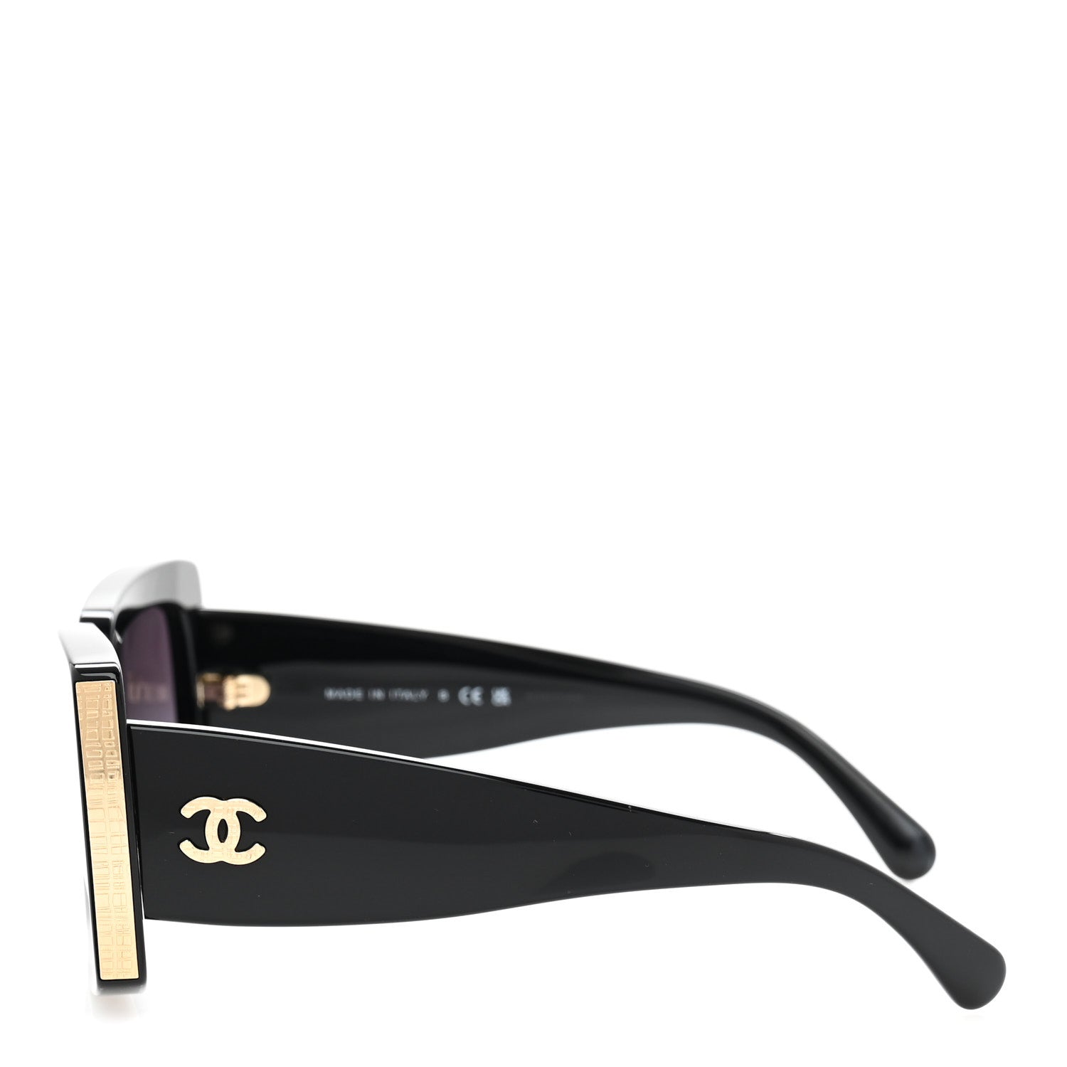 Acetate Rectangle Sunglasses 5435-A Black