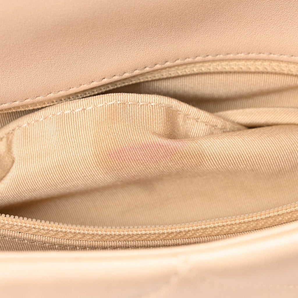 Lambskin Quilted Large Chanel 19 Flap Beige