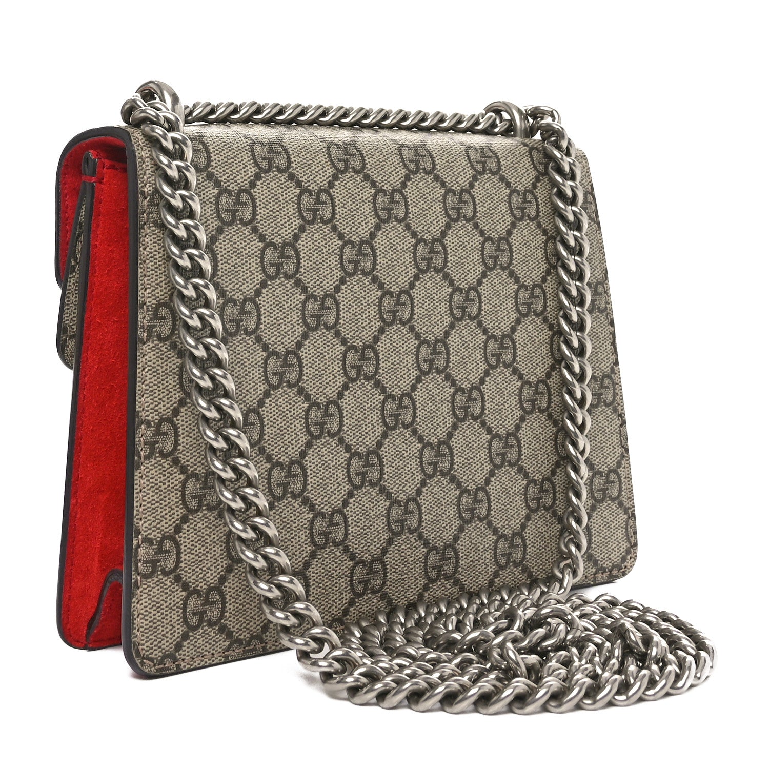 GG Supreme Monogram Mini Dionysus Shoulder Bag Hibiscus Red