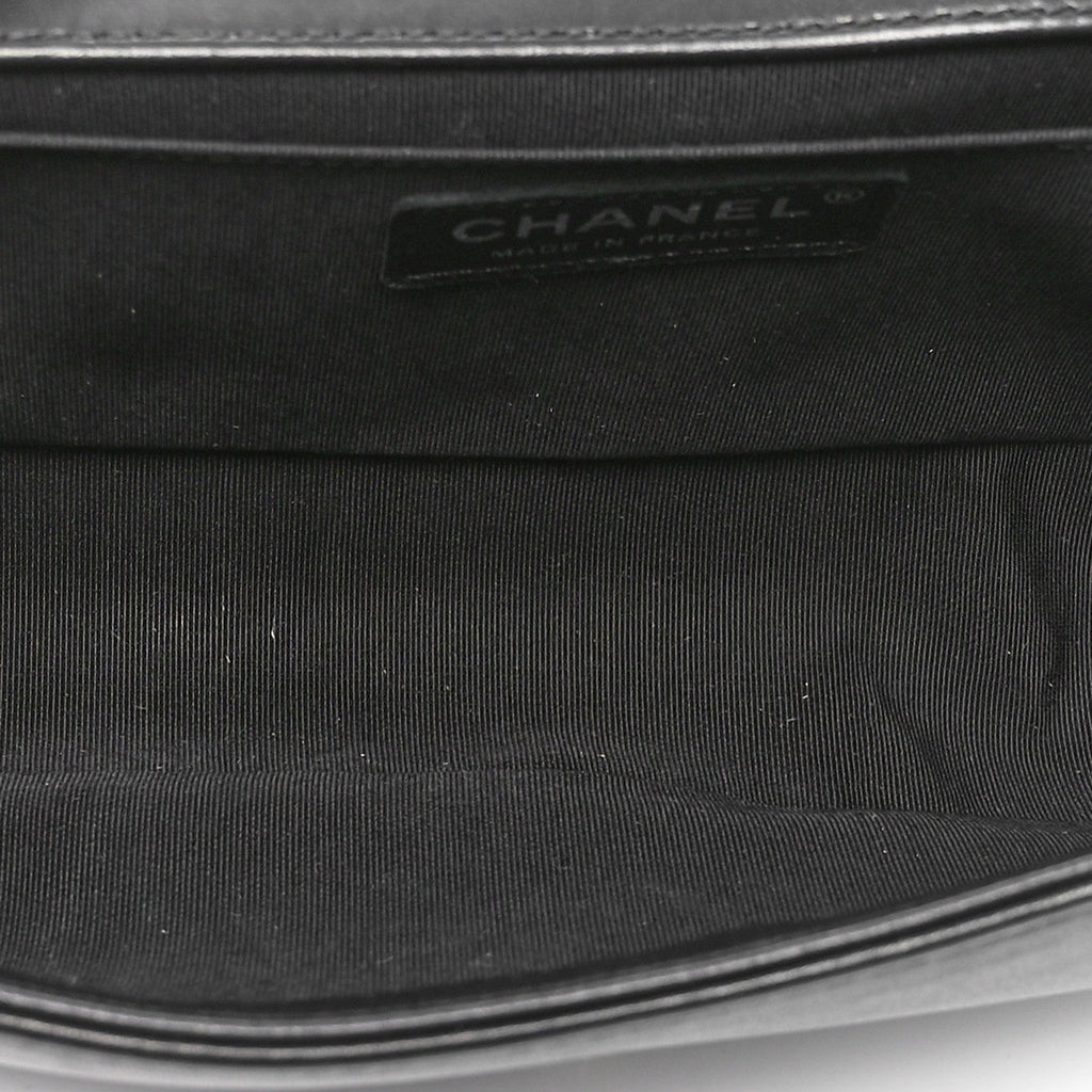 Lambskin Pleated Medium Boy Flap Black
