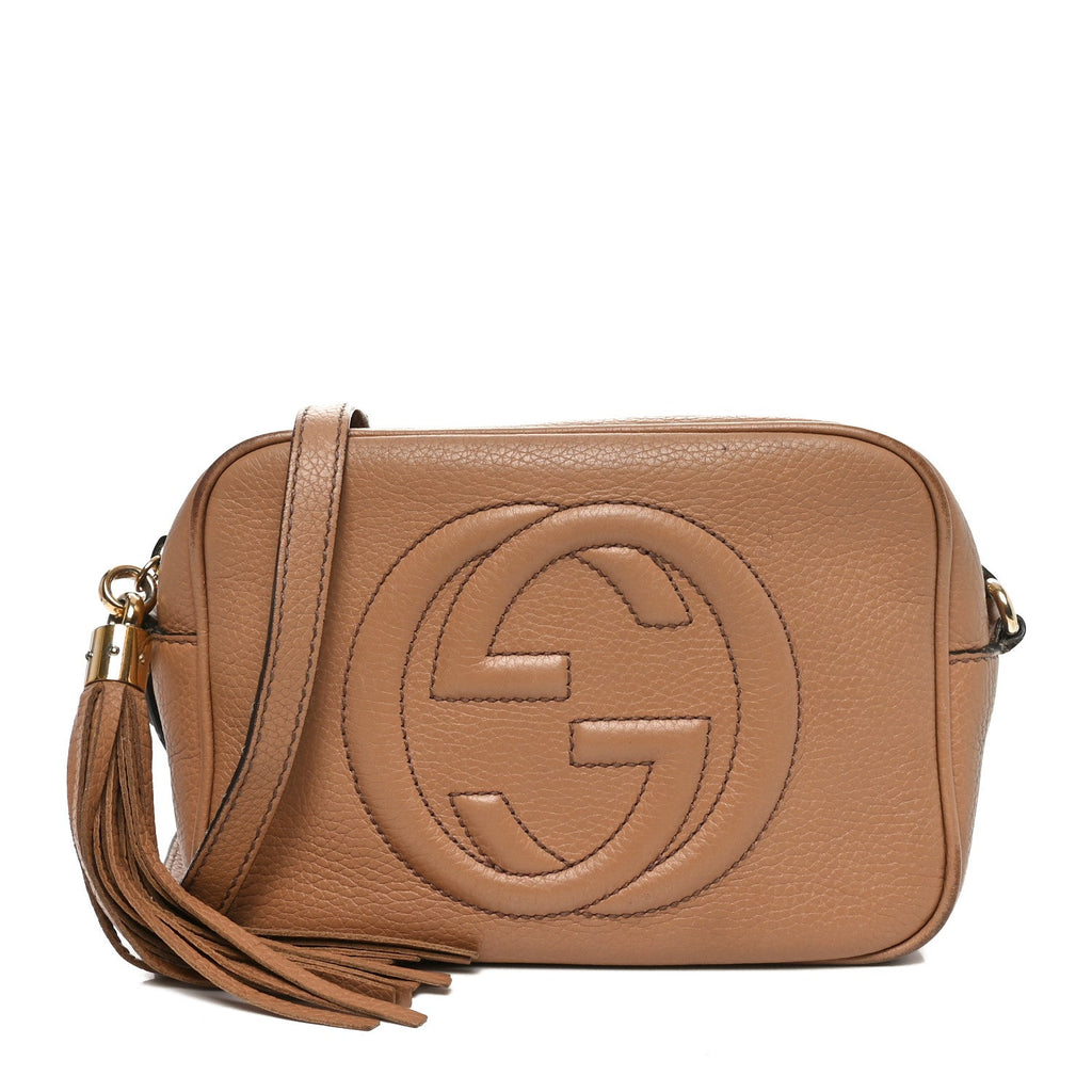 Pebbled Calfskin Small Soho Disco Bag Camelia