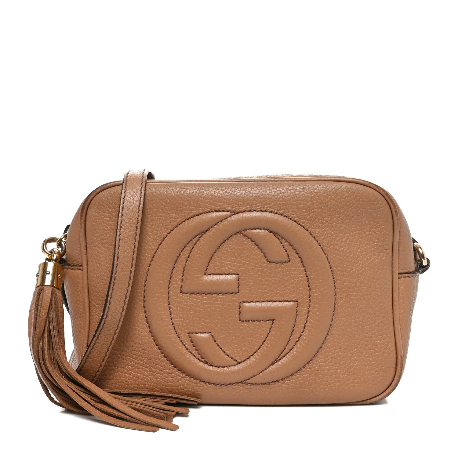 Pebbled Calfskin Small Soho Disco Bag Camelia