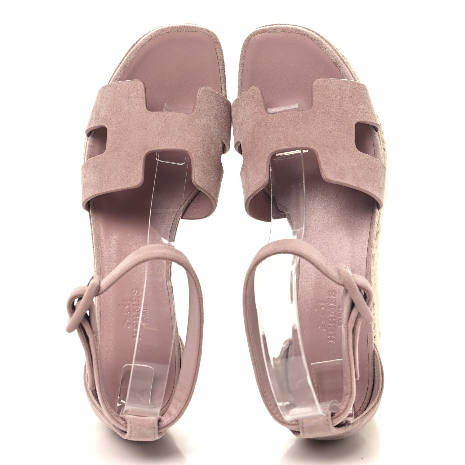 Suede Goatskin Elda Espadrille Wedge Sandals 37 Rose Aquarelle