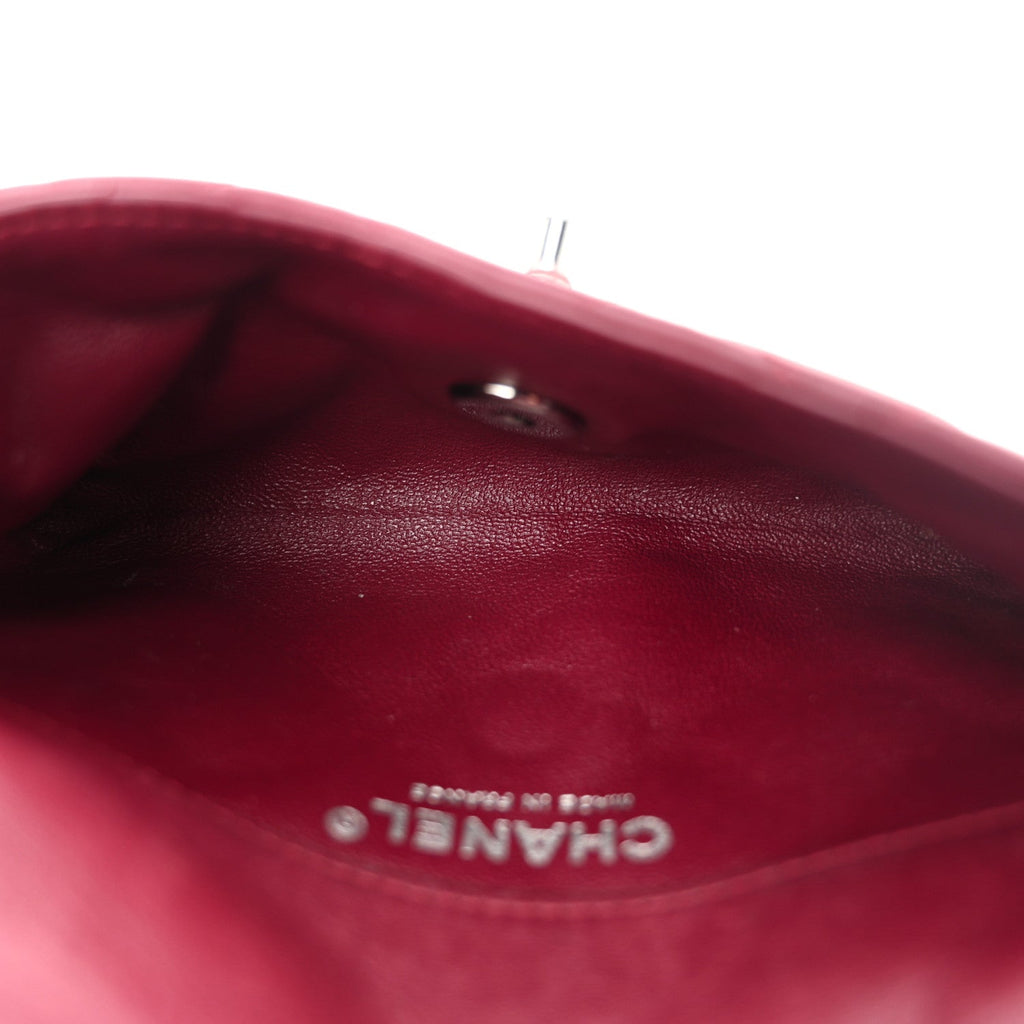 Lambskin Quilted Mini Mineral Nights Flap Crossbody Bag Dark Red