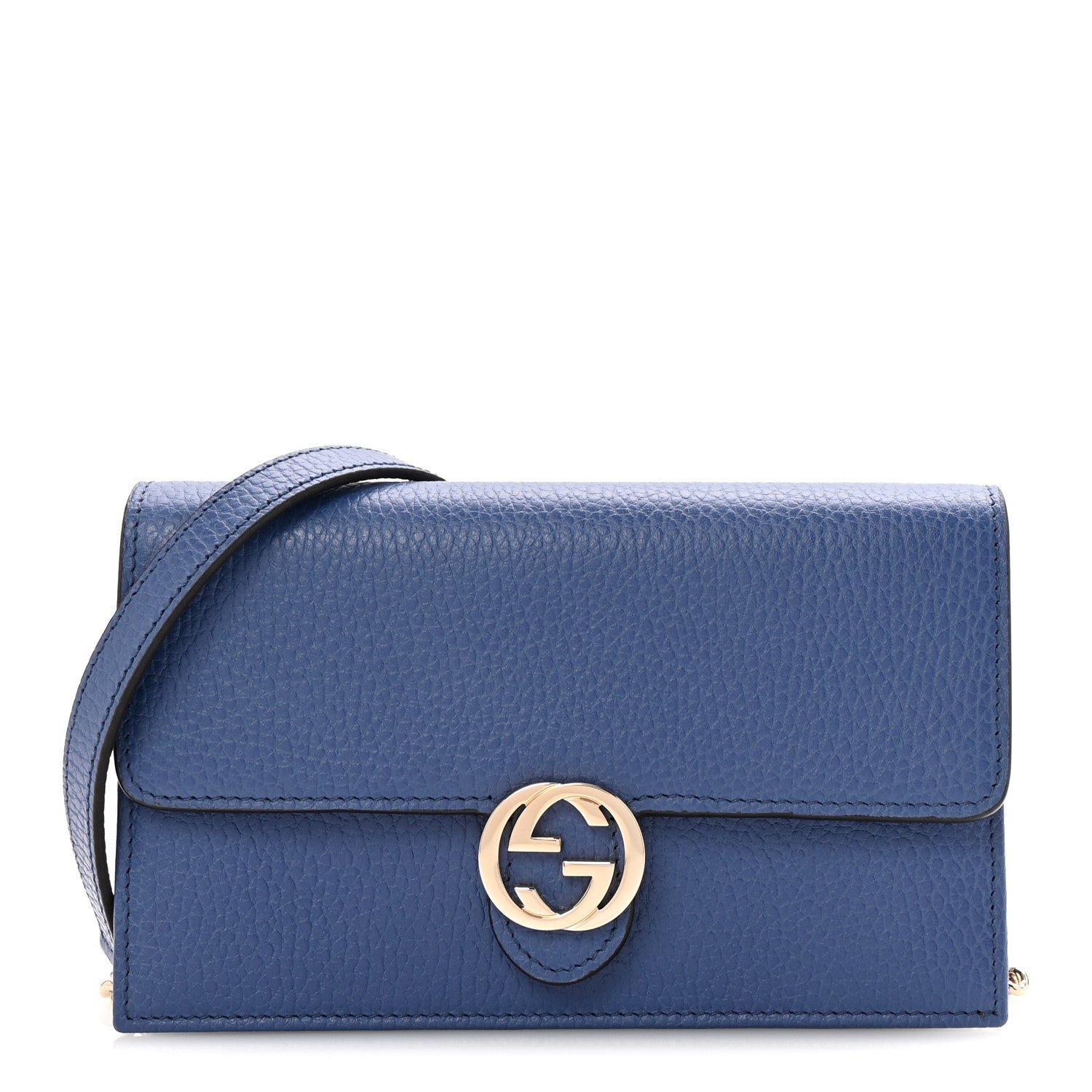 Dollar Calfskin Interlocking G Chain Wallet Caspian