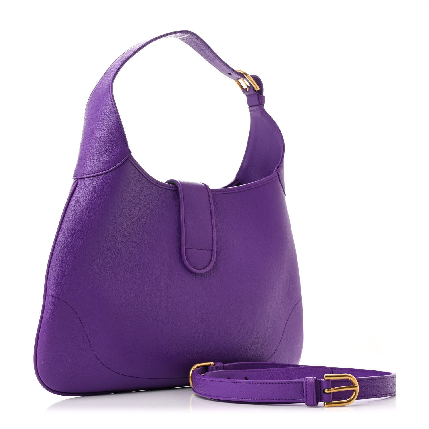 Goatskin Medium Aphrodite Shoulder Bag Shine Purple