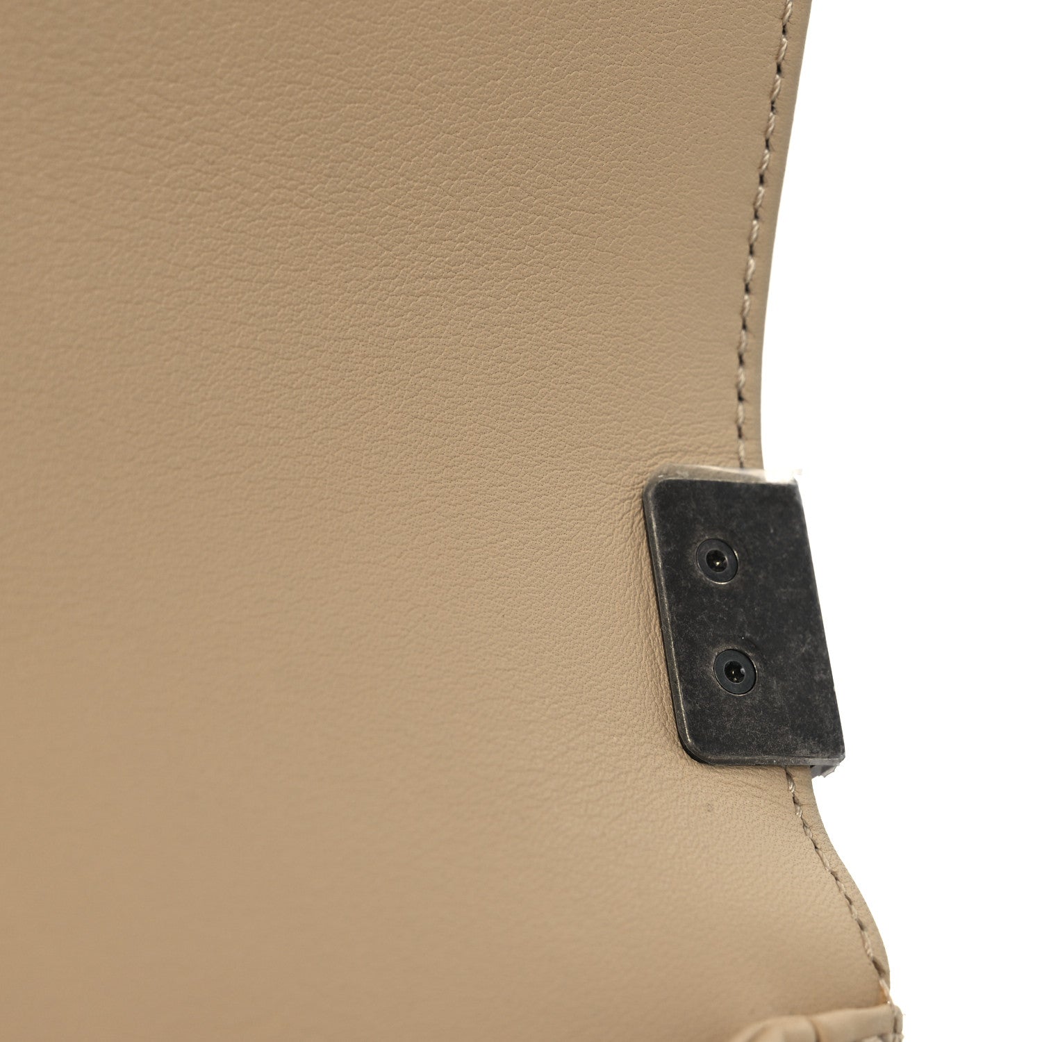 Calfskin Quilted Small Boy Flap Beige