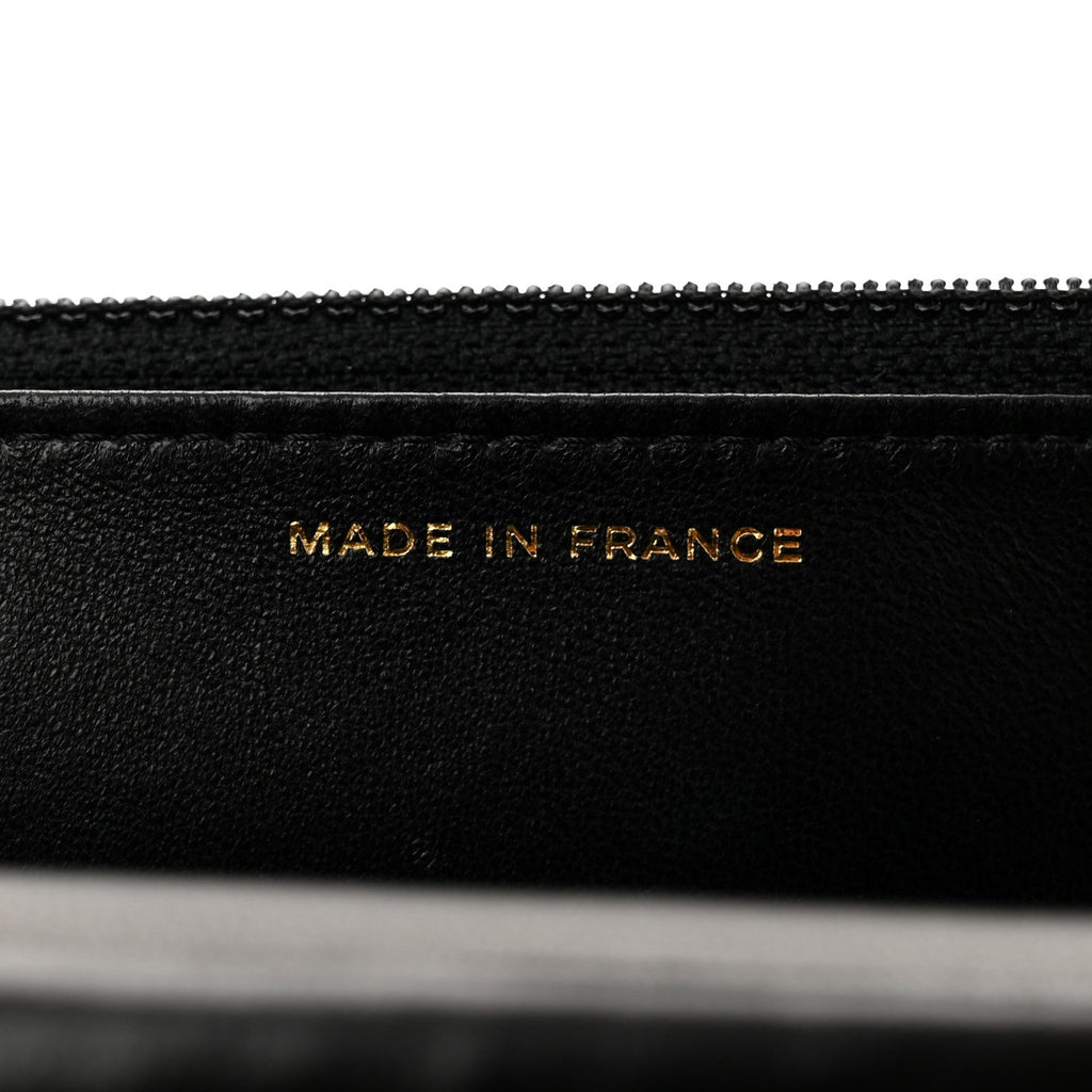 Lambskin Pyramid Wallet On Chain WOC Black