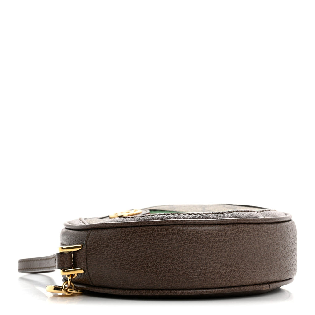 GG Supreme Monogram Web Ophidia Circle Wristlet Beige New Acero