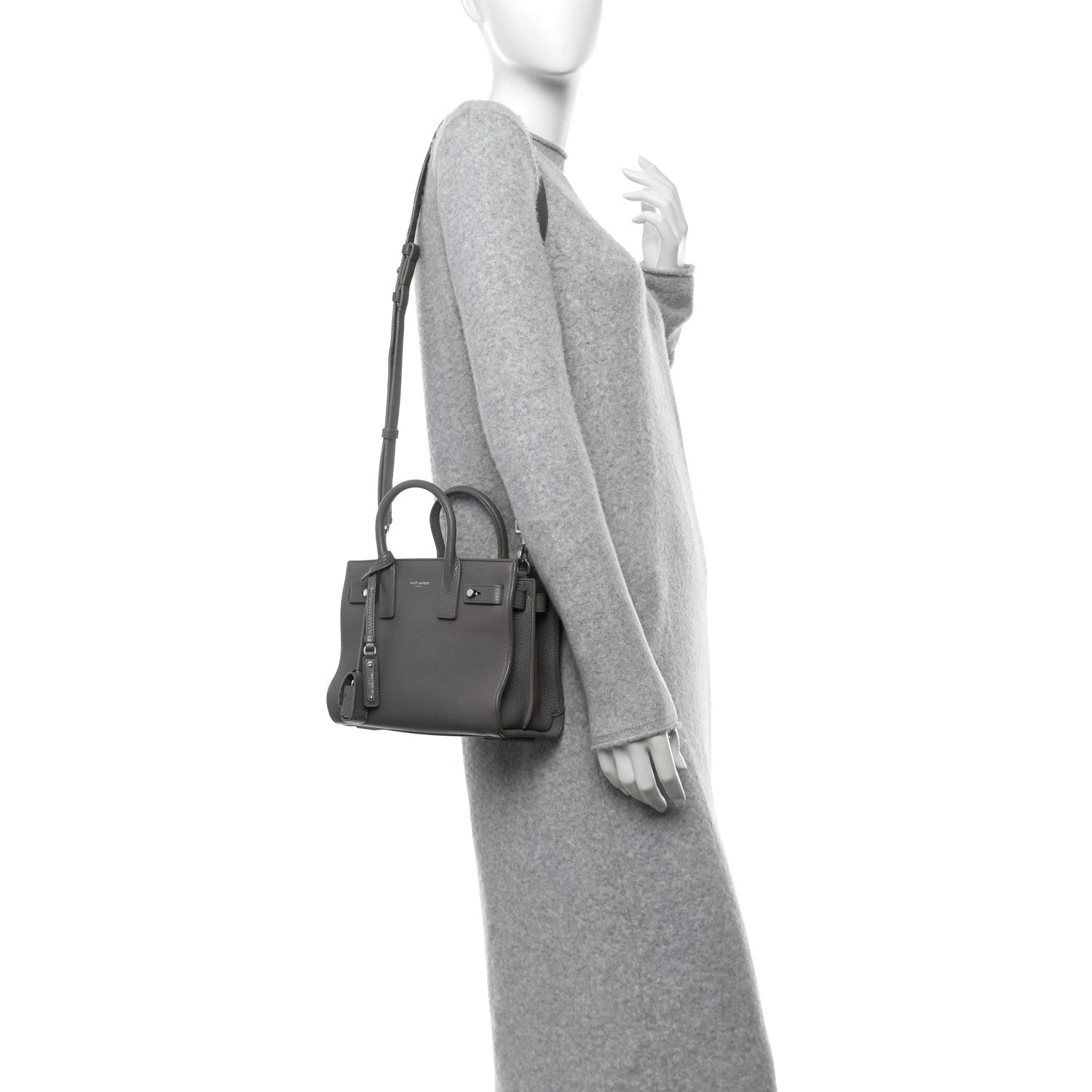 Grained Calfskin Nano Supple Sac De Jour Fog