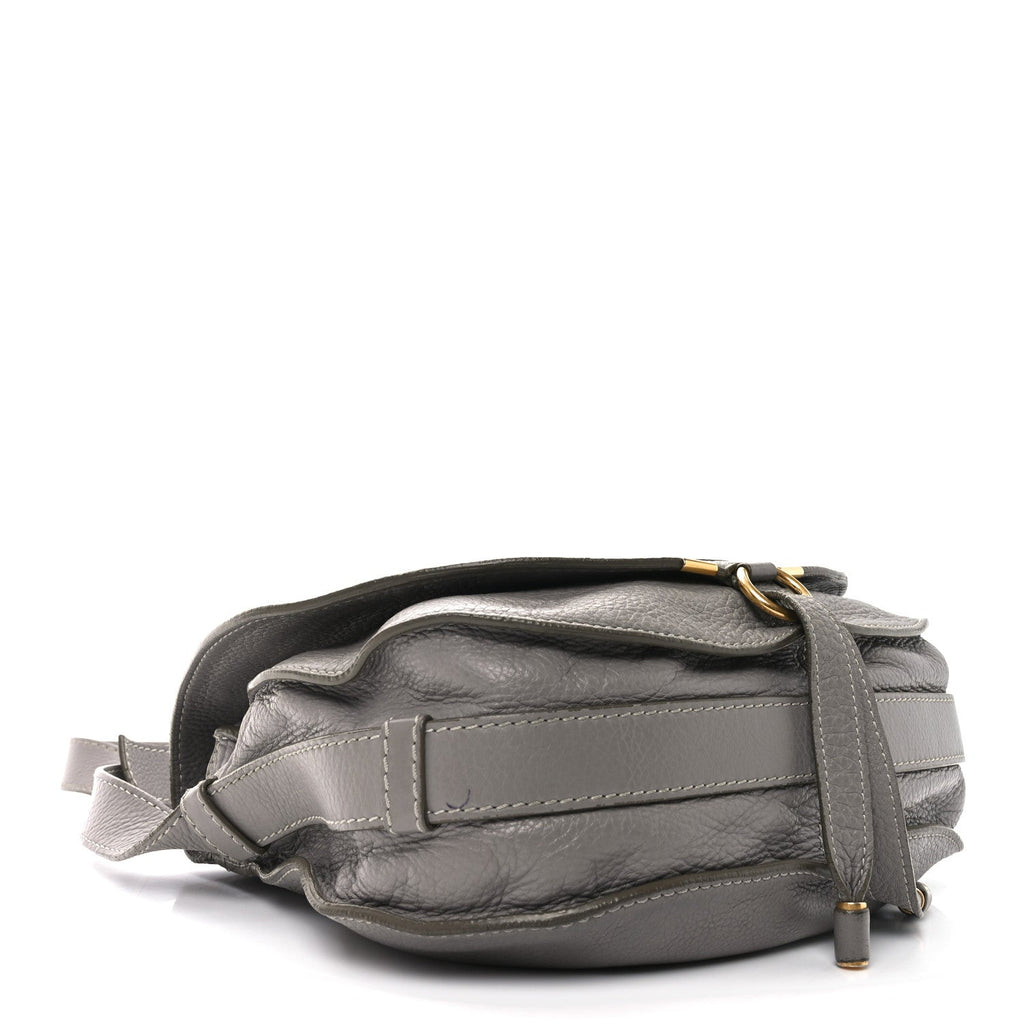 Calfskin Medium Marcie Round Crossbody Bag Cashmere Grey
