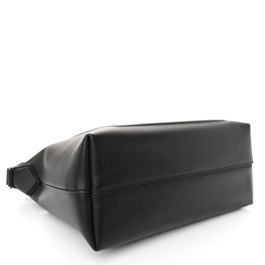 DOLCE GABBANA Calfskin Embossed DG Logo Shoulder Bag Black