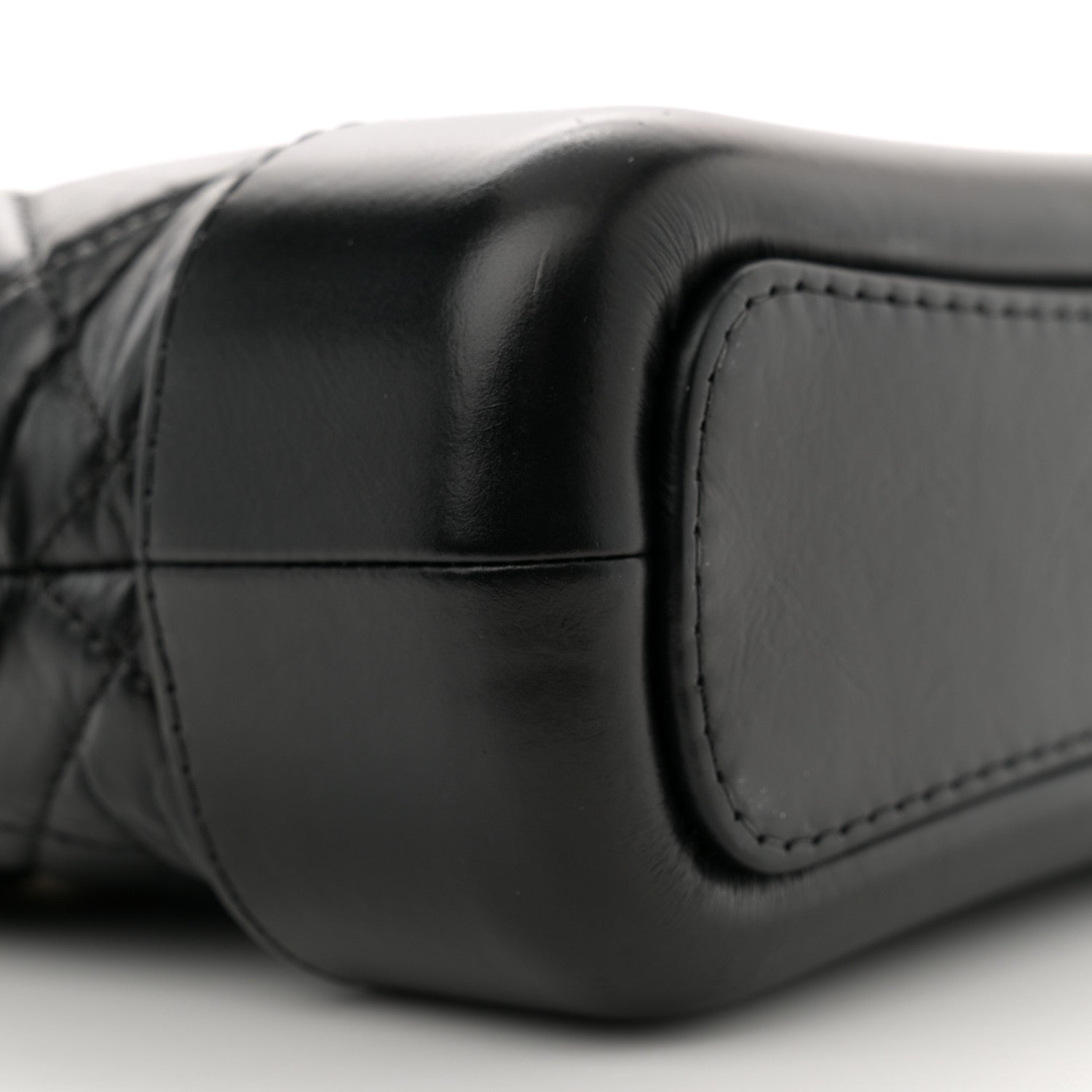 Aged Calfskin Quilted Small Gabrielle Hobo Black